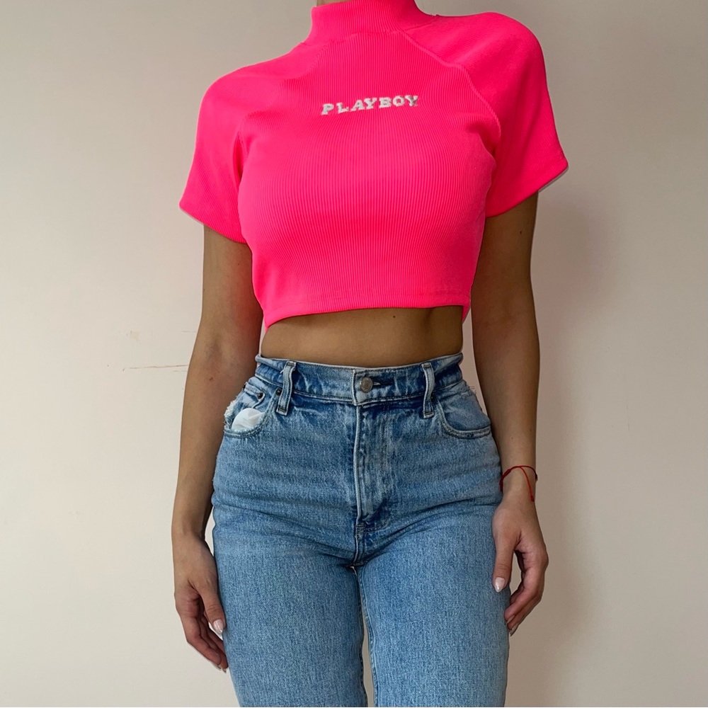 Missguided X Playboy hot pink top